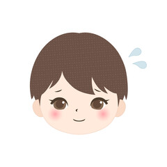 困っている男の子の顔