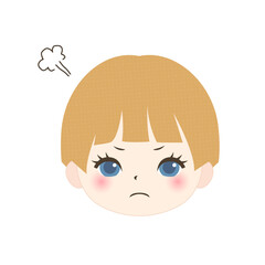 怒っている子供の顔