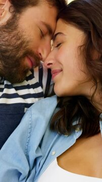 Couple smiling at each other