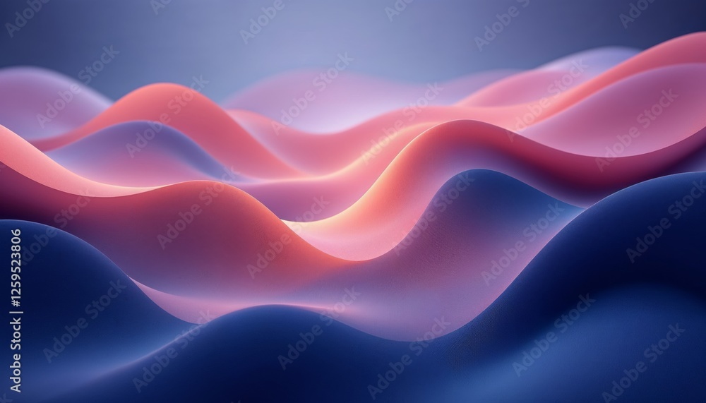 Wall mural abstract pastel waves elegant gradient background smooth surfaces