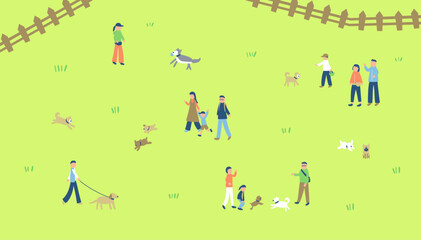 ドッグランのイラスト