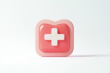 Obraz premium 3D health icon, clean modern design with clear lines on solid white background.