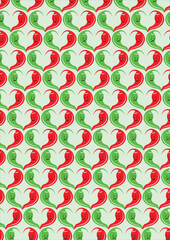 Sad And Happy Chili Wrapping Page Pattern Background Vector