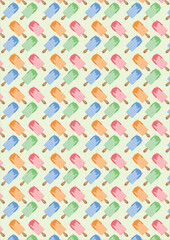 Ice cream seamless background summer pattern vector
