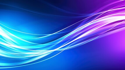 Naklejka premium Abstract Light Waves with Blue and Purple Gradient Background