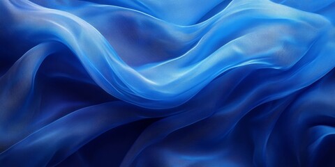Obraz premium Blue Silk Waves Background, Generative AI
