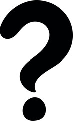 Fototapeta premium Classic Solid Black Question Mark Vector Icon