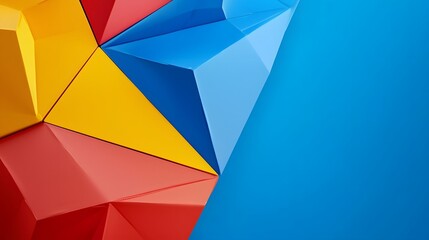 Fototapeta premium Colorful Geometric Shapes and Angles on Bright Background Surface