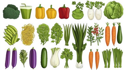 Colorful Assortment of Fresh Vegetables and Healthy Ingredients