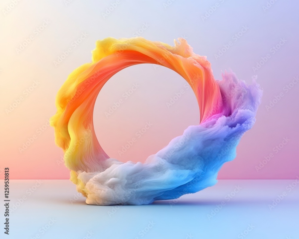 Poster vibrant abstract circular shape with colorful swirl in bright gradient background for artistic desig