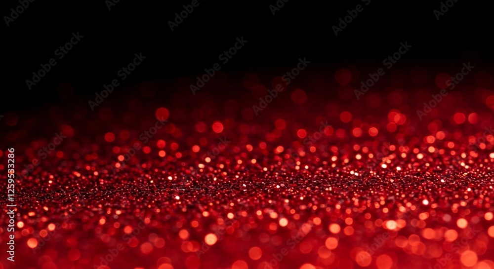 Poster the vibrant red color and reflective particles of glitter create a dynamic and eye-catching backgrou