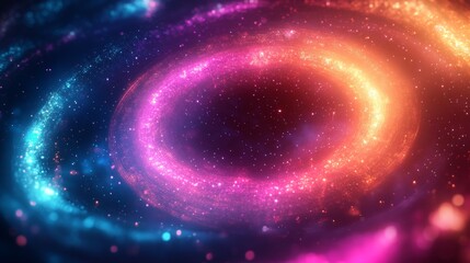 Obraz premium Abstract cosmic brilliant halos background. Featuring cosmic brilliant halos with vivid colors. Emphasizing depth and glowing rings. Ideal for space and artistic themes.
