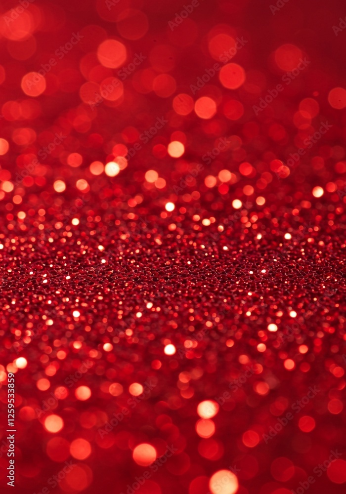 Poster this image showcases a red glittery surface with a close-up perspective, emphasizing the sparkle and