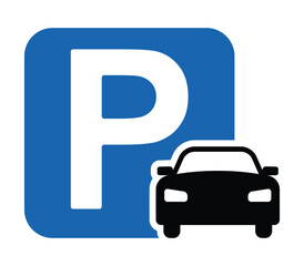 parking sign. printable sticker for car parking zone. vector illustration.