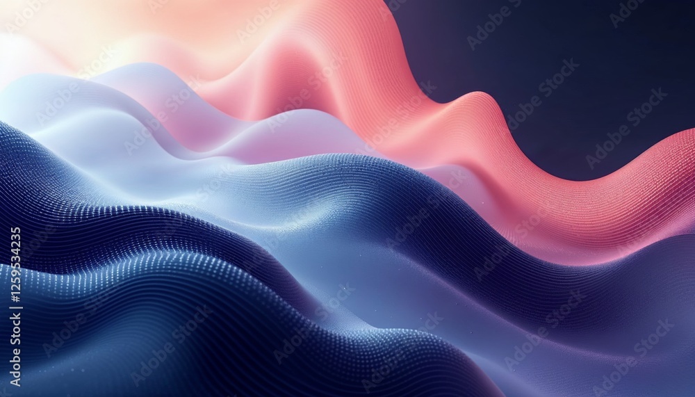 Poster elegant abstract waves of color gradient background in gentle light