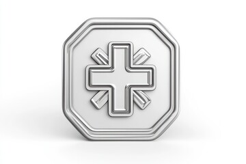 Obraz premium 3D emergency first aid icon on white, representing urgent medical services.