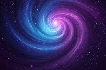 Obraz premium Stunning swirling galaxy in vibrant purple and blue hues, dotted with twinkling stars. Perfect for fantasy, science fiction, or cosmic-themed designs, adding an ethereal touch.