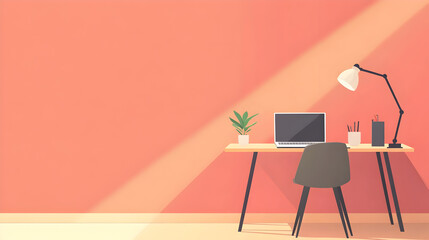 office corner with a laptop, an adjustable lamp, and a comfortable chair in a peaceful work environment 