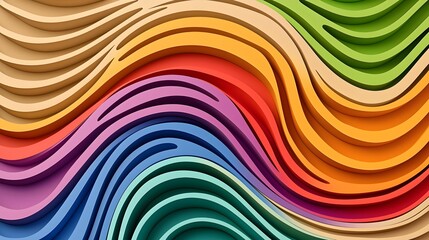 Obraz premium Colorful Wavy Patterns with Layered Design and Textured Surface