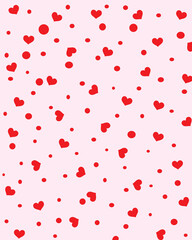 Red Heart Pattern Valentine Background Vector