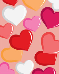 Colorful Heart Pattern Valentine Background Vector