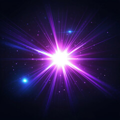 Fototapeta premium Vibrant purple and blue light rays radiating from the center, creating an abstract background with energy lines