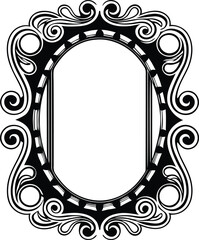 Creative vector design of a ornate vintage frame, ornate vintage frame vector illustration, ornate vintage frame silhouette and line art vector