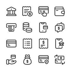 A set of icons for banking and finance