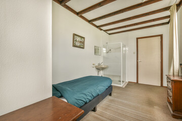 Cozy minimalist bedroom interior