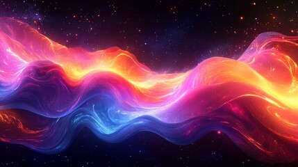 Obraz premium Abstract cosmic energy waves background. Featuring cosmic energy waves and vivid colors. Emphasizing movement and depth. Ideal for space and dynamic themes.