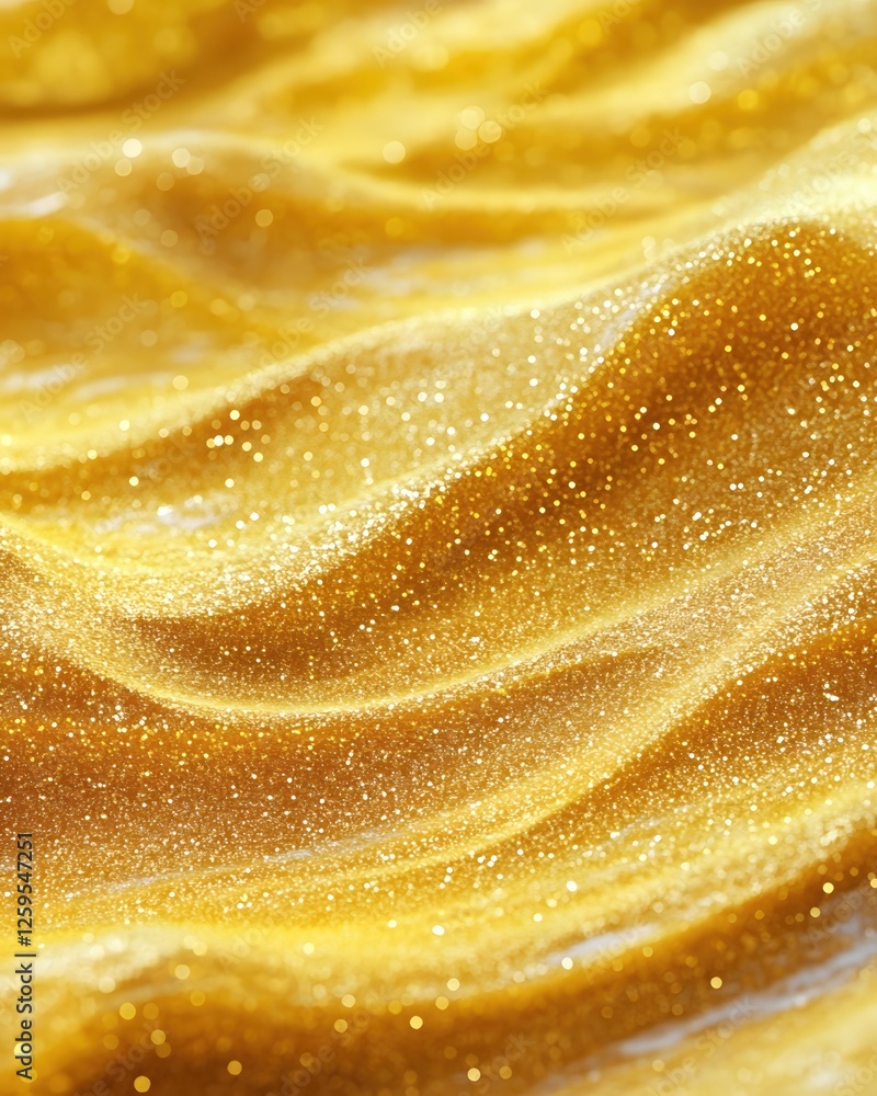 Poster abstract golden texture with glittering surface and wavy pattern for luxury design