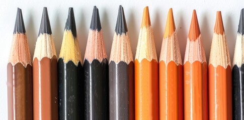 a row of pencil tips