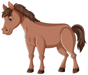 Cute cartoon horse with a friendly expression