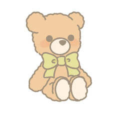 かわいいテディベアのイラスト