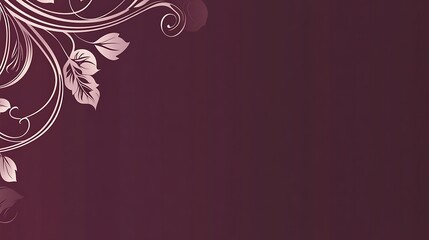 Elegant floral corner design, maroon background, invitation template