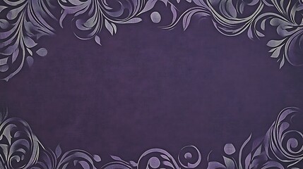 Purple floral frame, textured background