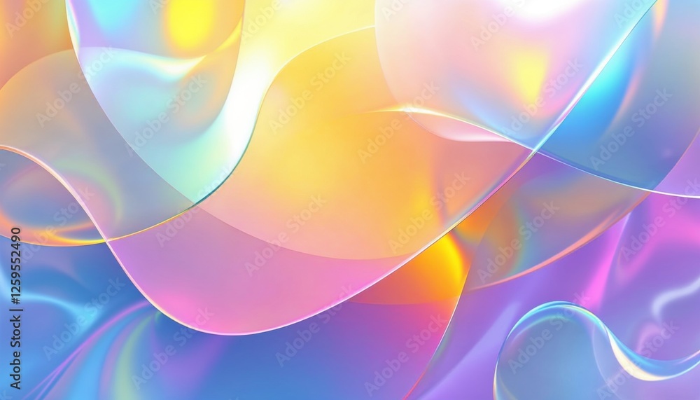 Poster iridescent fluidity a dance of light and color in modern design