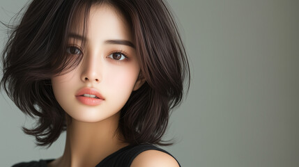 Naklejka premium 美しさ, 顔, モデル, 笑う, ファッション, 人々, 髪の毛, 笑みを浮かべている, 人, ブルネット, シティ, アウトドア, 通り, ライフスタイル, 淑女, 1, 頭, ハピネス, 化粧,女, 美しさ, 髪の毛, モデル, ファッション, 顔, うっとりさせる魅力, 化粧, 人, ドレス, ブルネット, 肌, 唇, 化粧, 淑女, 目, 暗い, 黒, ふしだらな, スタジオ, 好色