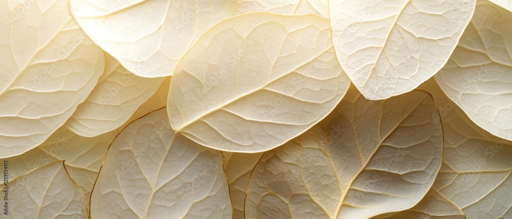Poster delicate texture of pale leaves creating a soft and serene natural background image