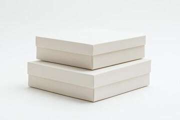 Stacked White Cardboard Gift Boxes Packaging Shipping Supplies
