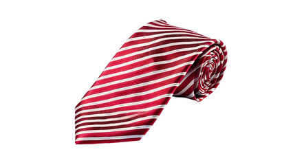 Fototapeta premium Red and White Striped Mens Tie Classic Formal Accessory