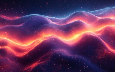 Obraz premium Abstract cosmic flare waves background. Featuring cosmic flare waves and bright colors. Emphasizing depth and radiant motion. Ideal for space and artistic themes.