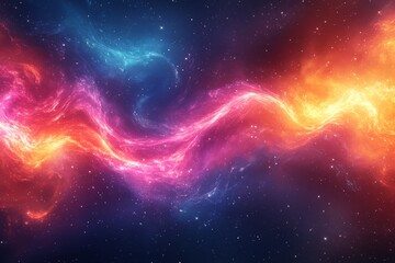 Fototapeta premium Abstract cosmic flare waves background. Featuring cosmic flare waves and vivid colors. Emphasizing depth and dynamic motion. Ideal for space and artistic themes.