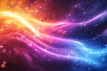 Obraz premium Abstract cosmic flare waves background. Featuring cosmic flare waves and vivid colors. Emphasizing depth and dynamic motion. Ideal for space and artistic themes.