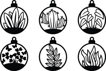 Set Of Plant Ornament SVG