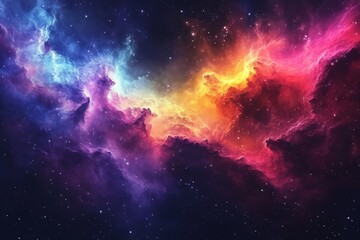 Abstract cosmic galactic nebula background. Featuring cosmic galactic nebula with vivid colors. Emphasizing depth and galactic splendor. Ideal for space and artistic themes.