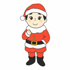 Illustration of a Fun Loving Kid in a Santa Suit for Christmas Cheer