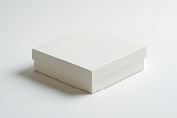 Fototapeta premium Blank White Square Gift Box Packaging Mockup