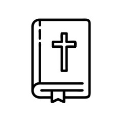 Fototapeta premium Outline icon of the Holy Bible for Easter concept 