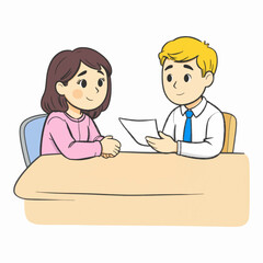 Illustration of Figure Character in interview.